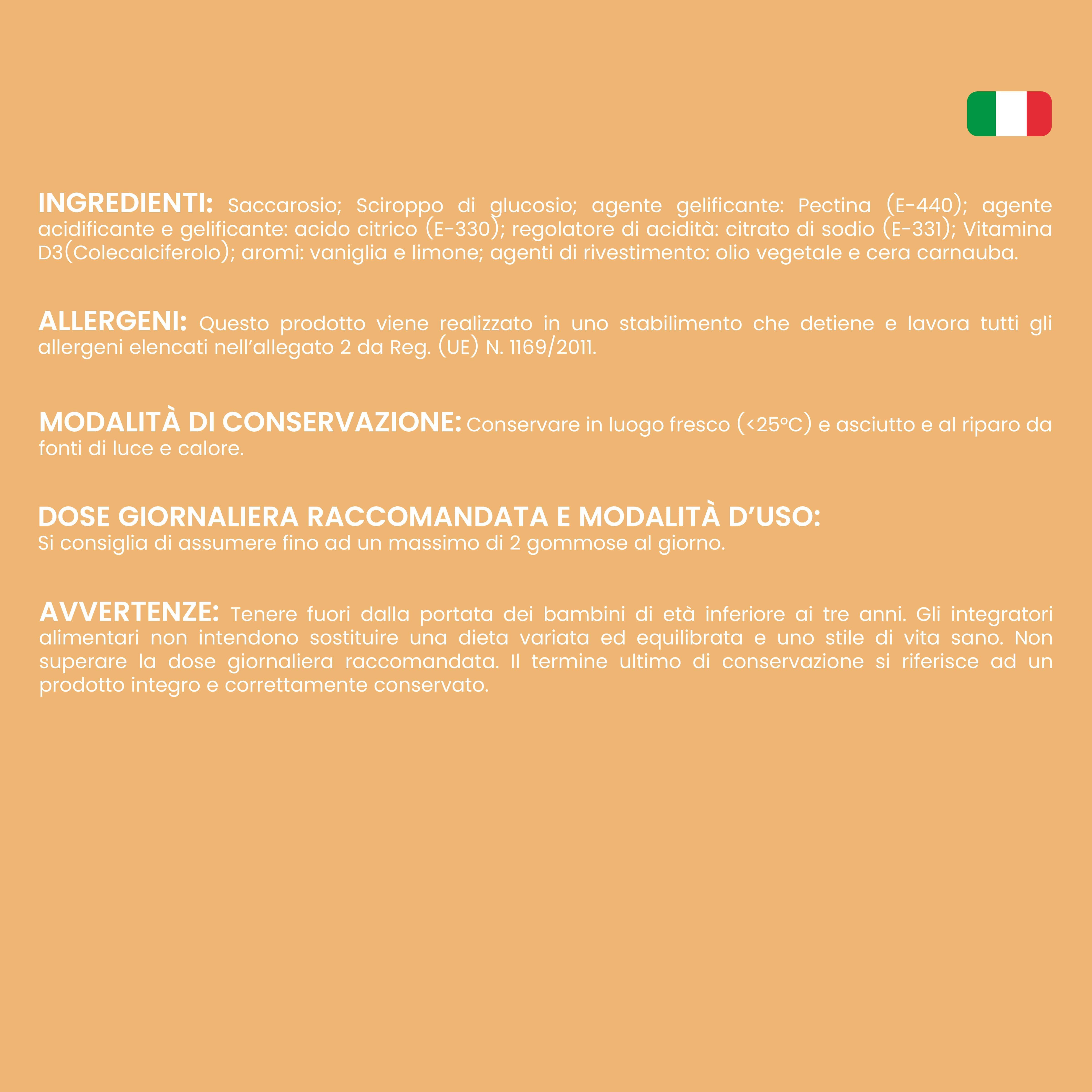 NTP Biotech Gummyvit Vit D – Gommose con Vitamina D3 50mcg – Sistema Immunitario e Ossa – 40 Gummies