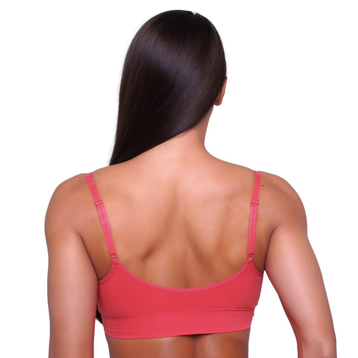 GymBeam Reggiseno sportivo donna Triangle rosa con spalline regolabili