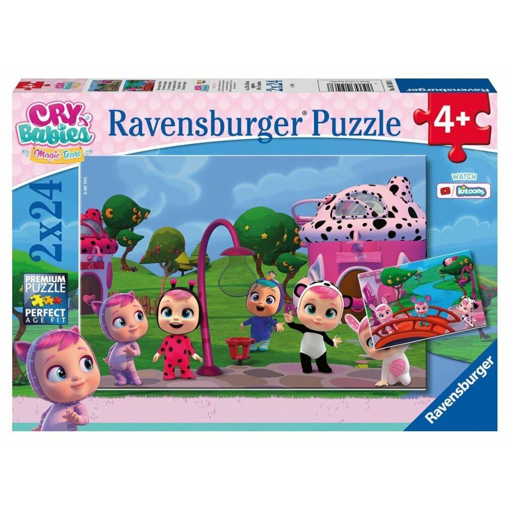 Puzzle Ravensburger Cry Babies. 2x24 pezzi. Confezione con personaggi e immagine del puzzle.