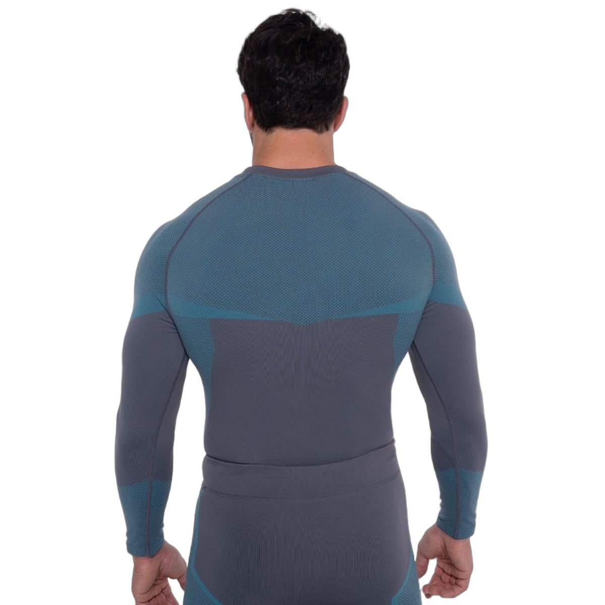 GymBeam Maglia uomo a maniche lunghe Seamless OG1 grigia e blu