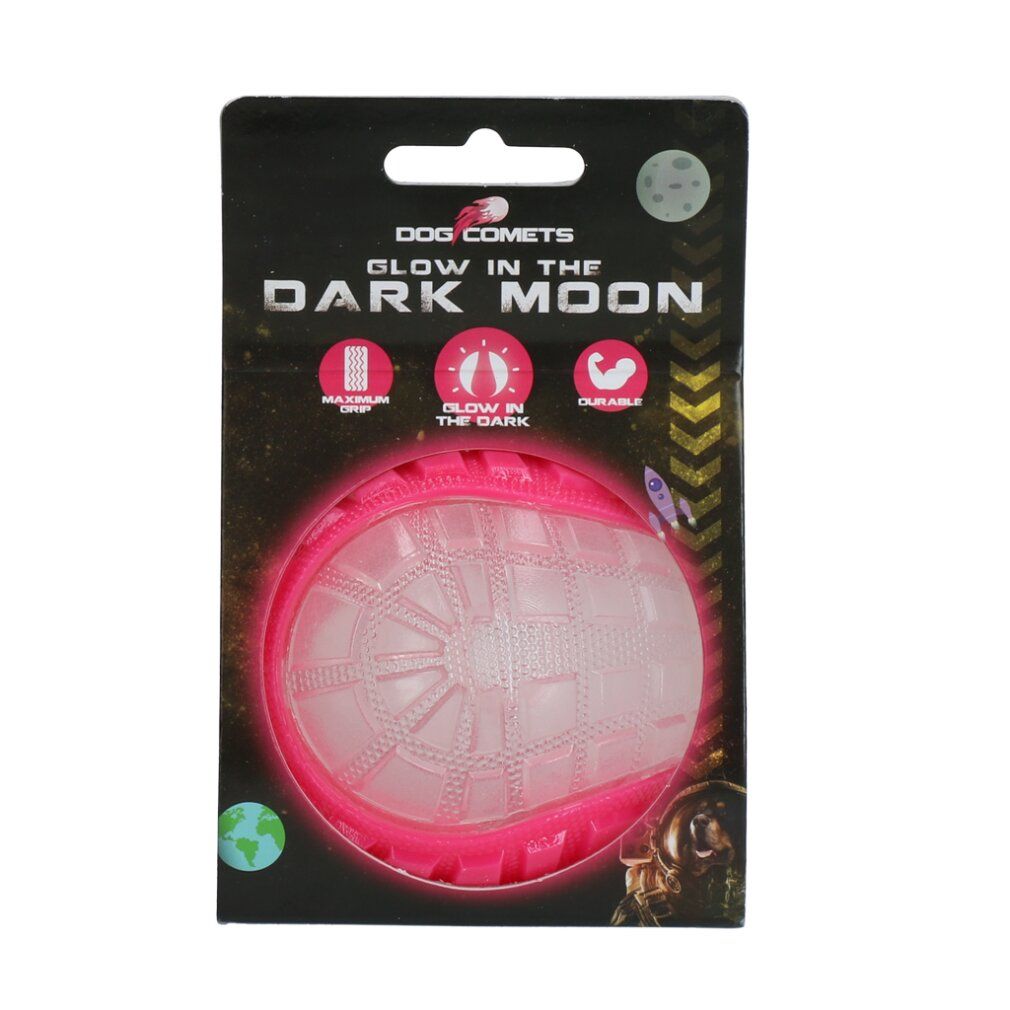 Comete per cani che brillano nella luna scura rosa m