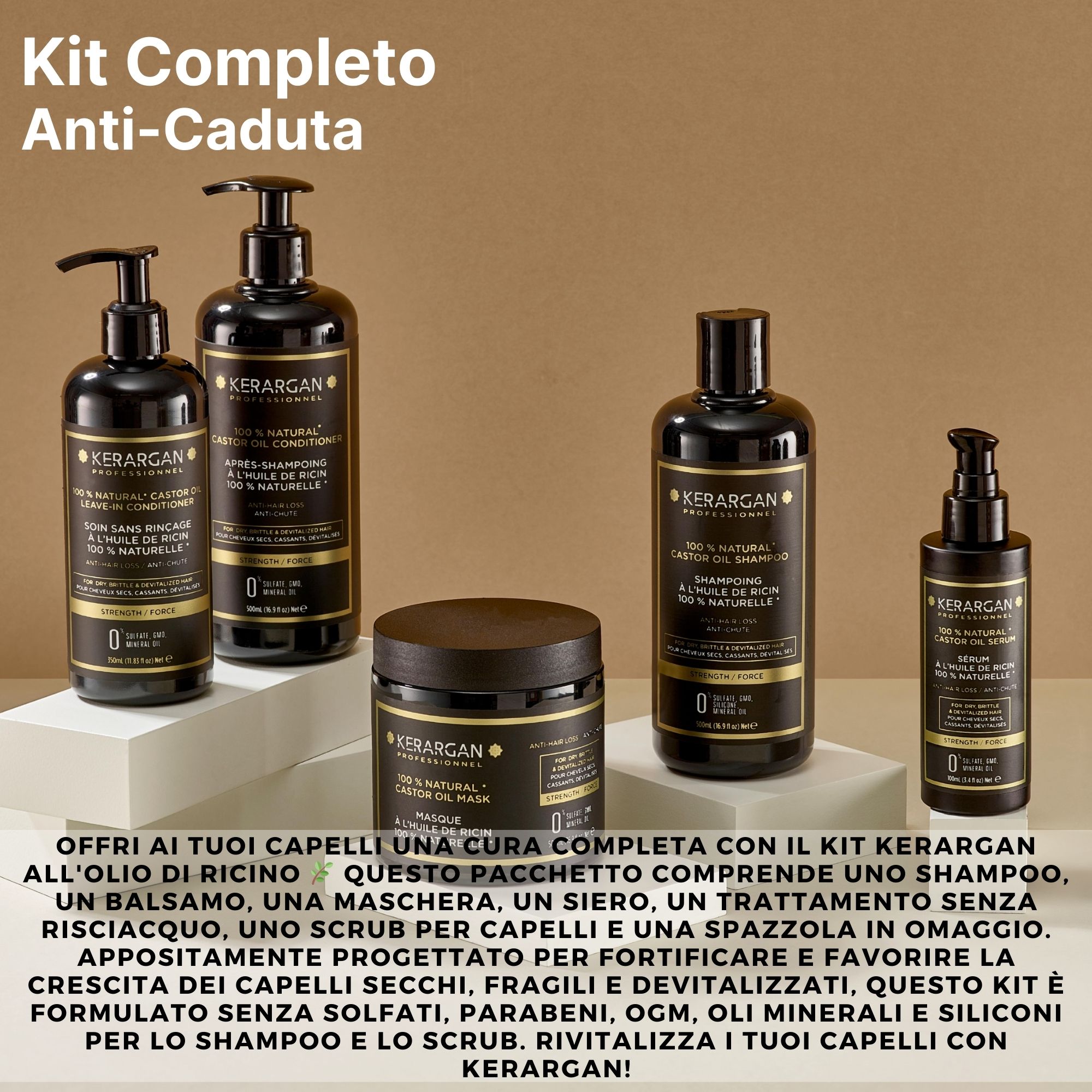 Kerargan - Kit Completo Anti-Caduta all’Olio di Ricino