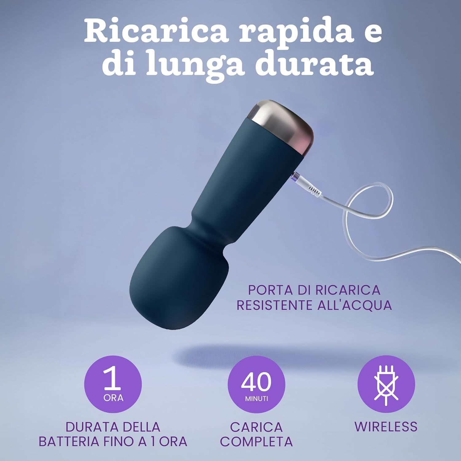 Oliver James Bullet Mini Vibratore, colore blu