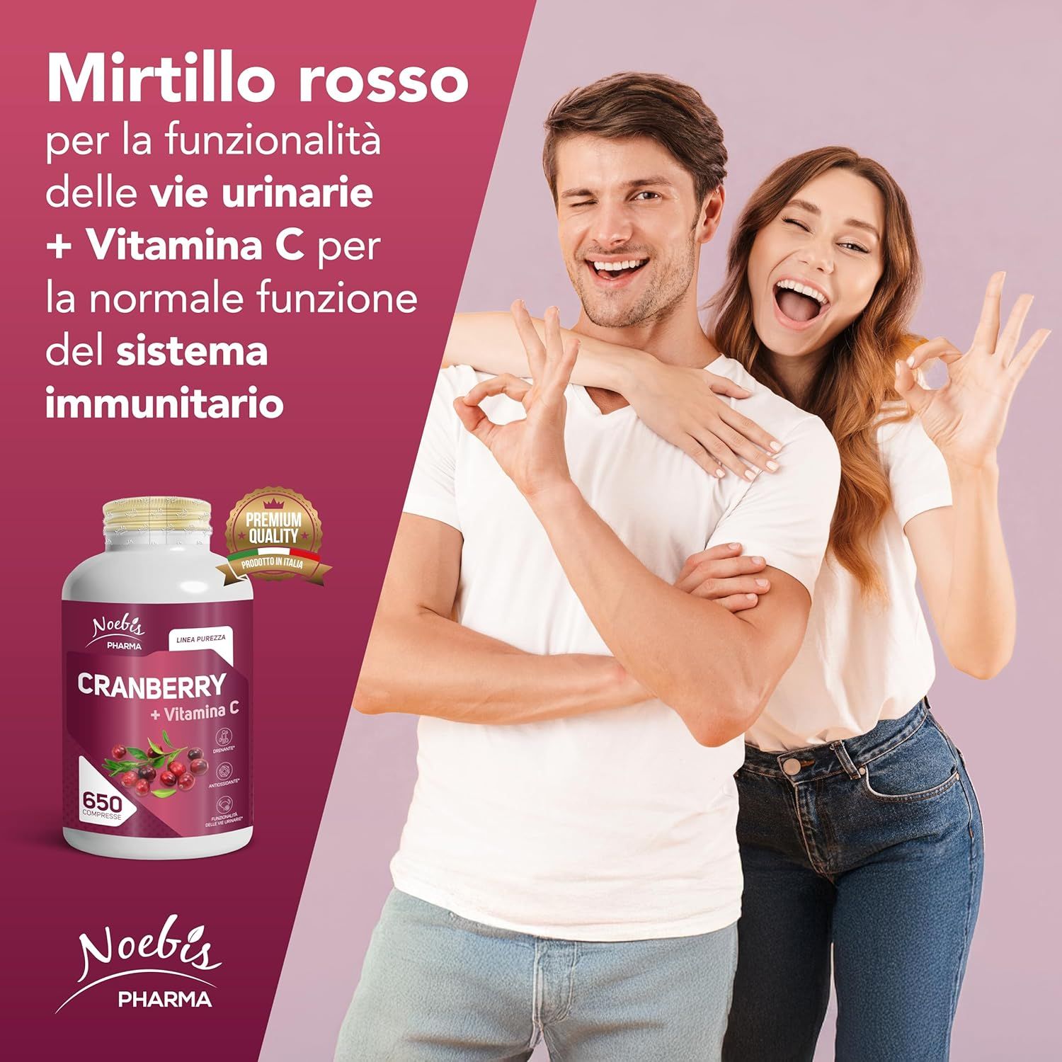Noebis Pharma Cranberry + Vitamina C - Mirtillo Rosso