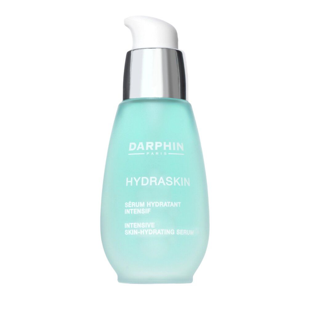 Siero DARPHIN HYDRASKIN. Flacone con pompa. Scritta HYDRASKIN, Sérum Hydratant Intensif.