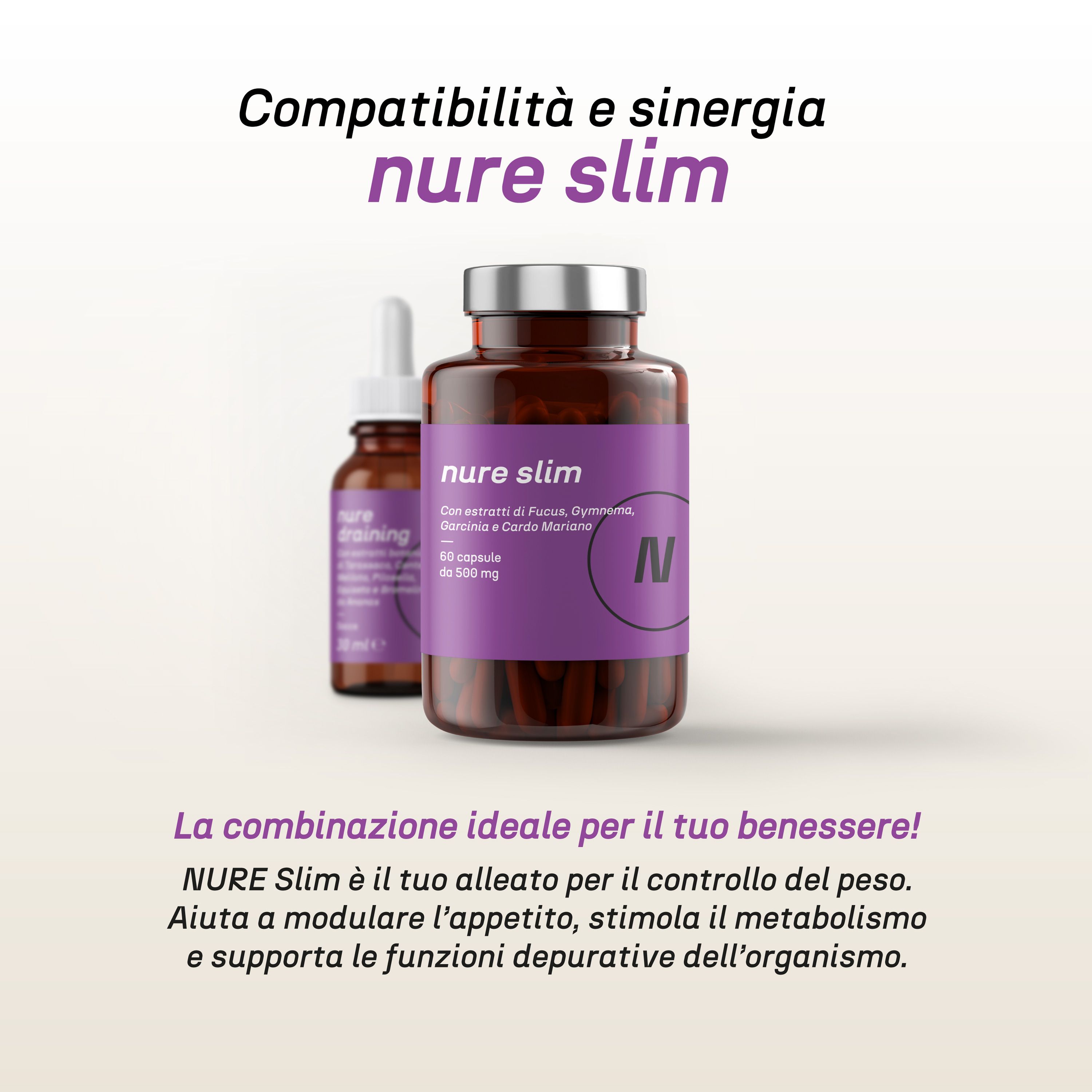 NURE Draining Gocce 30 ml | Integratore drenante e depurativo naturale, drenante in gocce