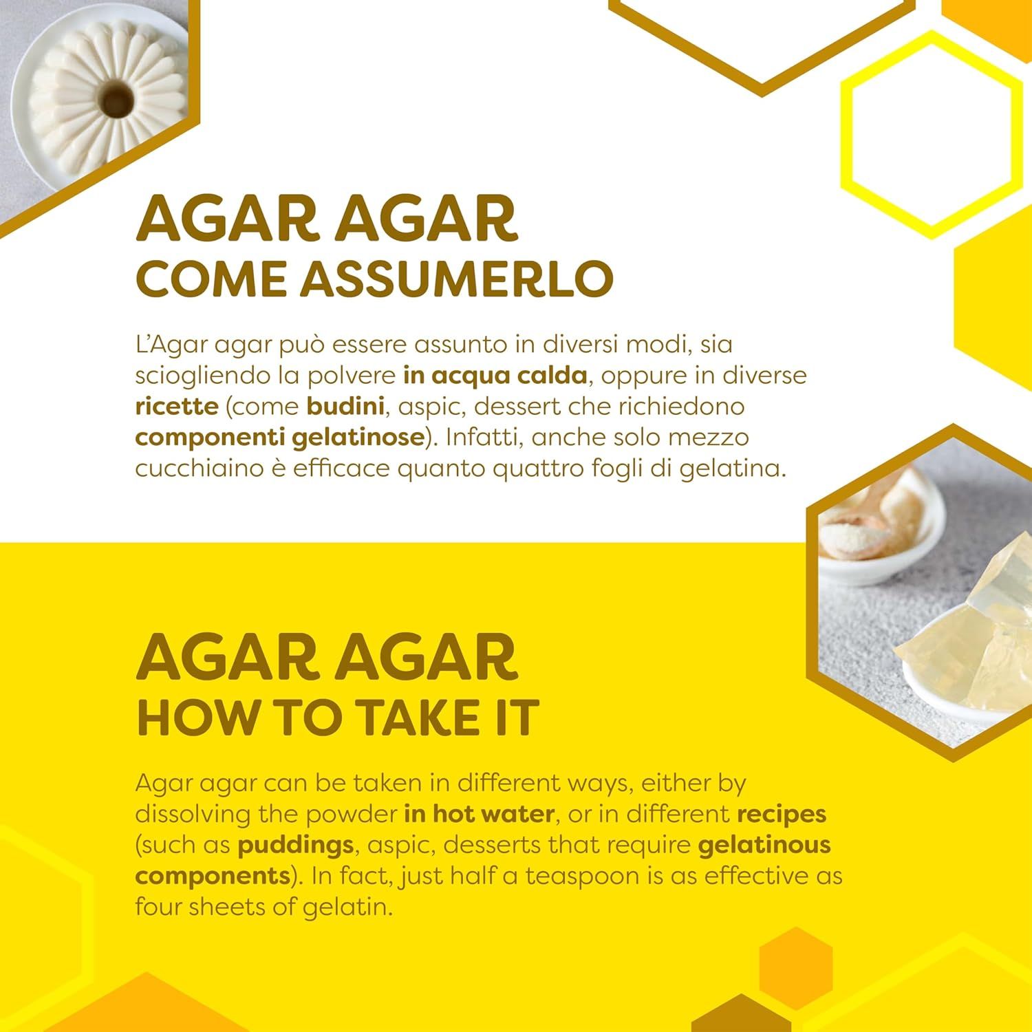 ERBOTECH Agar Agar, Gelatina Alimentare in Polvere