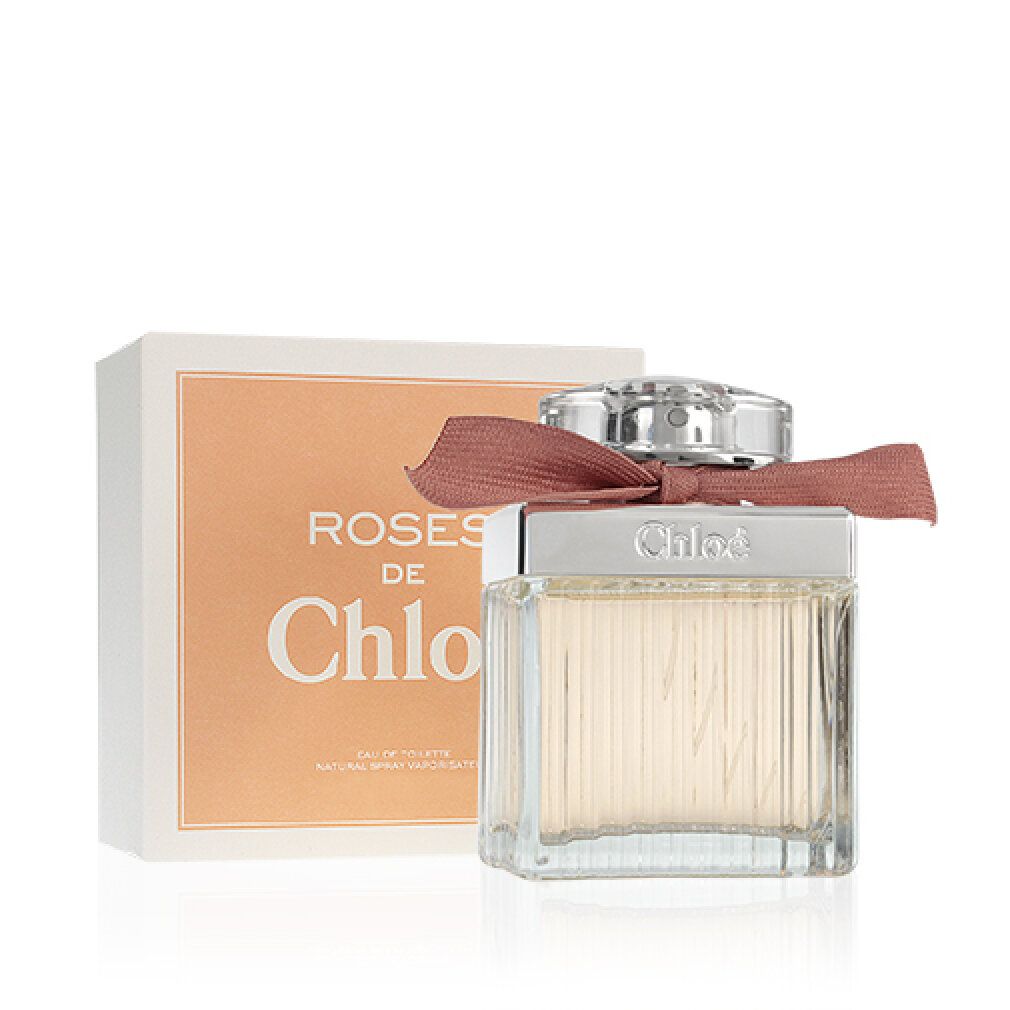 Flacone in vetro con tappo argentato e fiocco. Accanto, una scatola rettangolare con il nome del prodotto.