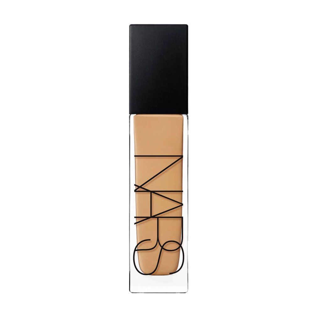 Fondotinta liquido in flacone rettangolare di vetro con tappo nero. Marchio NARS stampato.