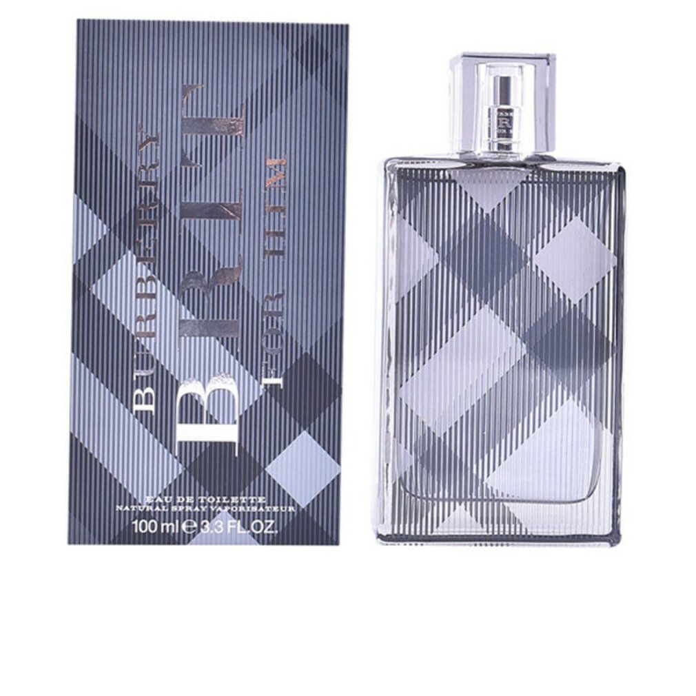 Burberry Brit for Him Eau de Toilette Spray. Flacone e confezione con motivo a quadri. 100 ml.
