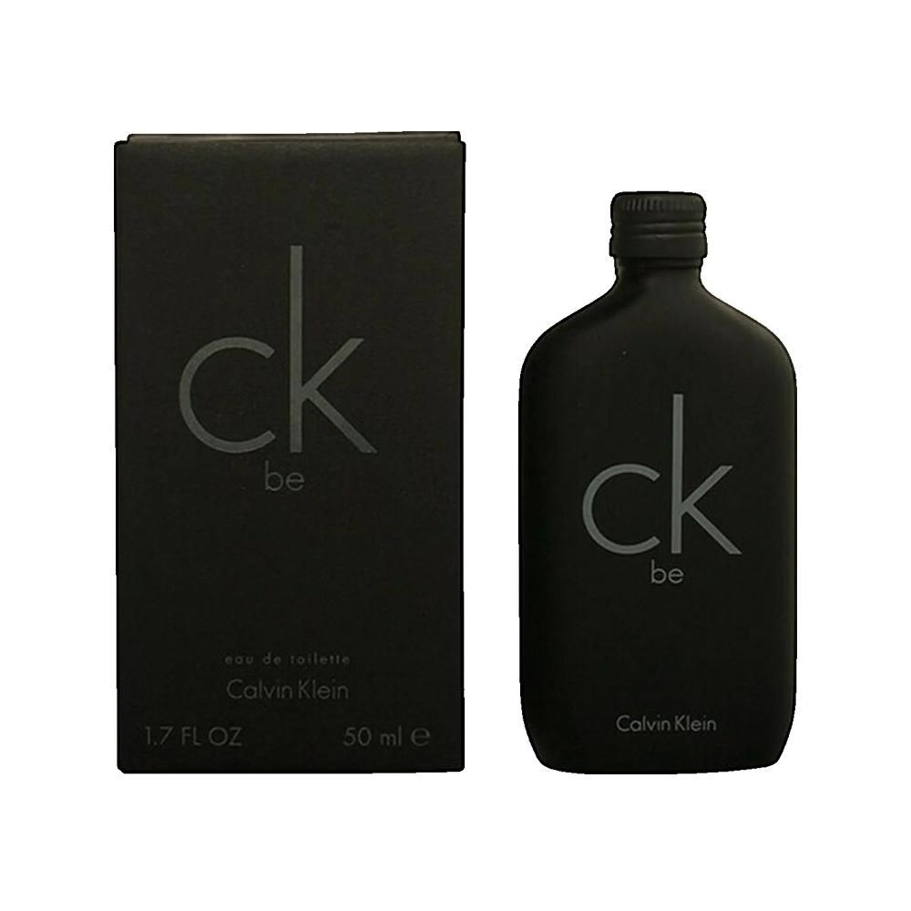 Flacone e scatola neri con scritta « ck be » e « Calvin Klein ». 50 ml. EdT.