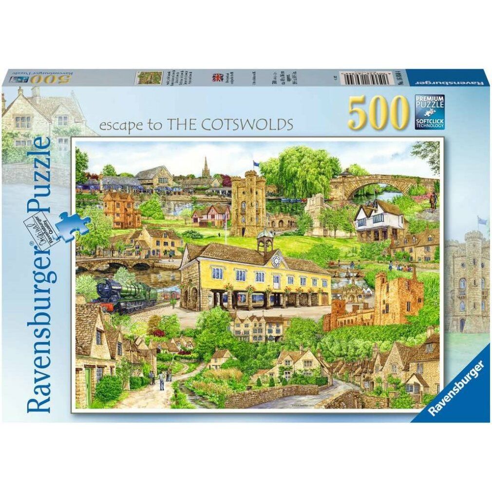 Puzzle ravensburger Fuga nelle Cotswolds 500 pezzi