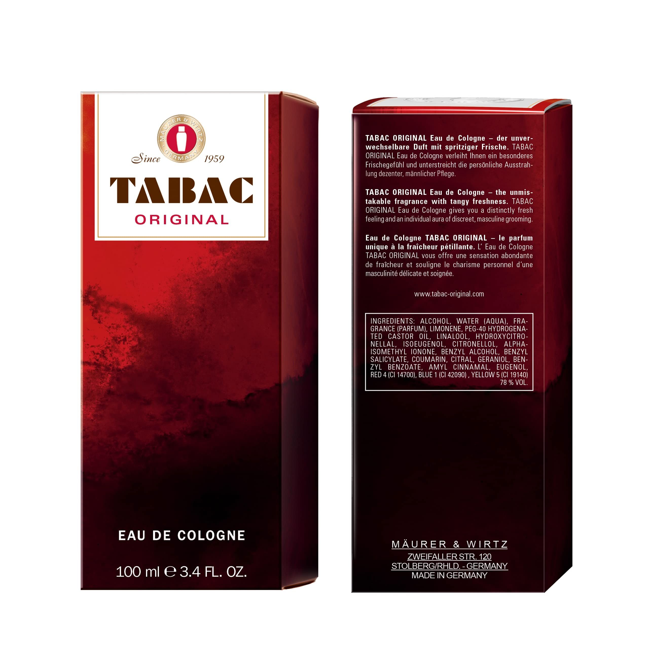 Tabac Original Eau de Cologne 100 ml - Profumo da uomo, spray