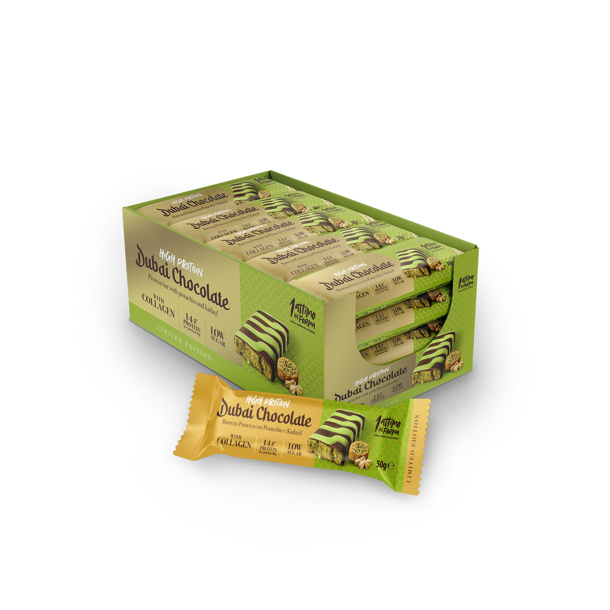 1attimoinforma 12 Barrette Proteiche Dubai Chocolate