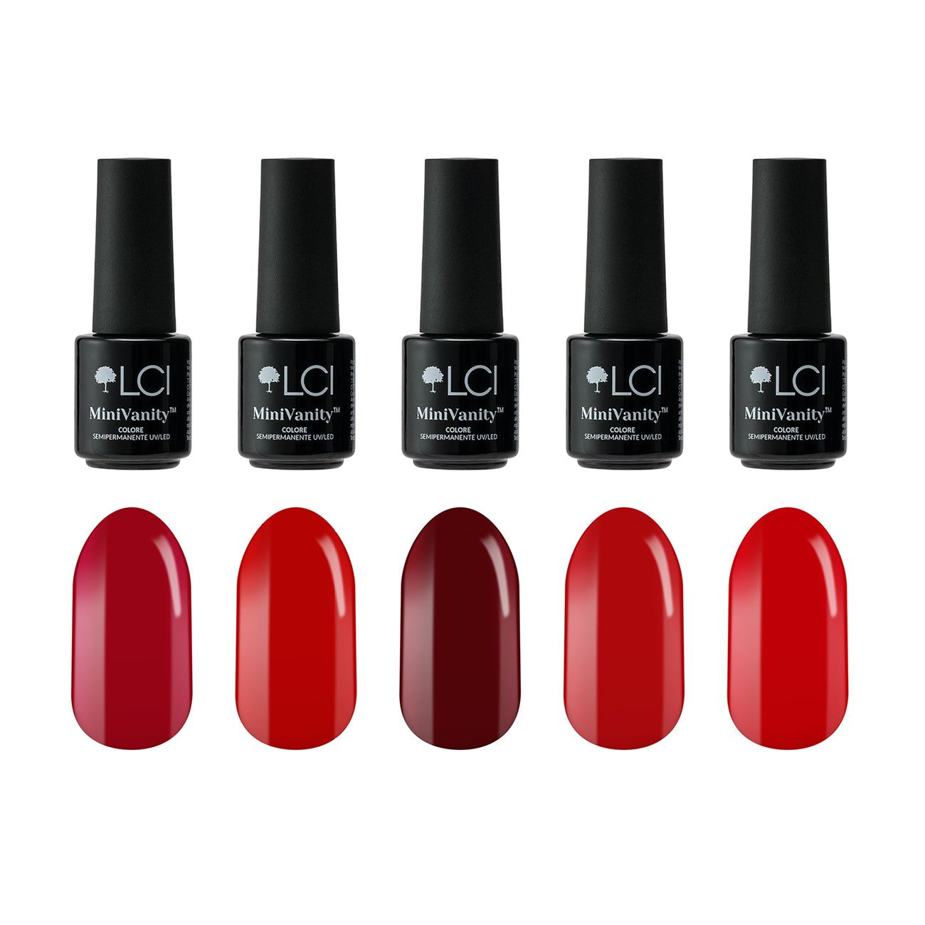 LCI Cosmetics - Set 5 colori semipermanenti Mini Vanity LCI - Red Carpet