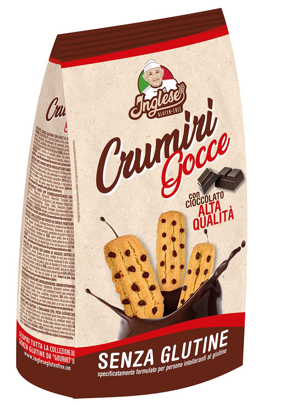 Crumiri senza glutine con gocce di cioccolato - Inglese