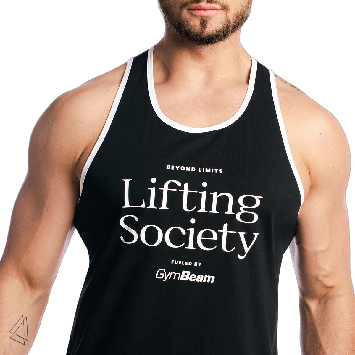 GymBeam Canotta uomo stringer in cotone e poliestere Lifting Society Black