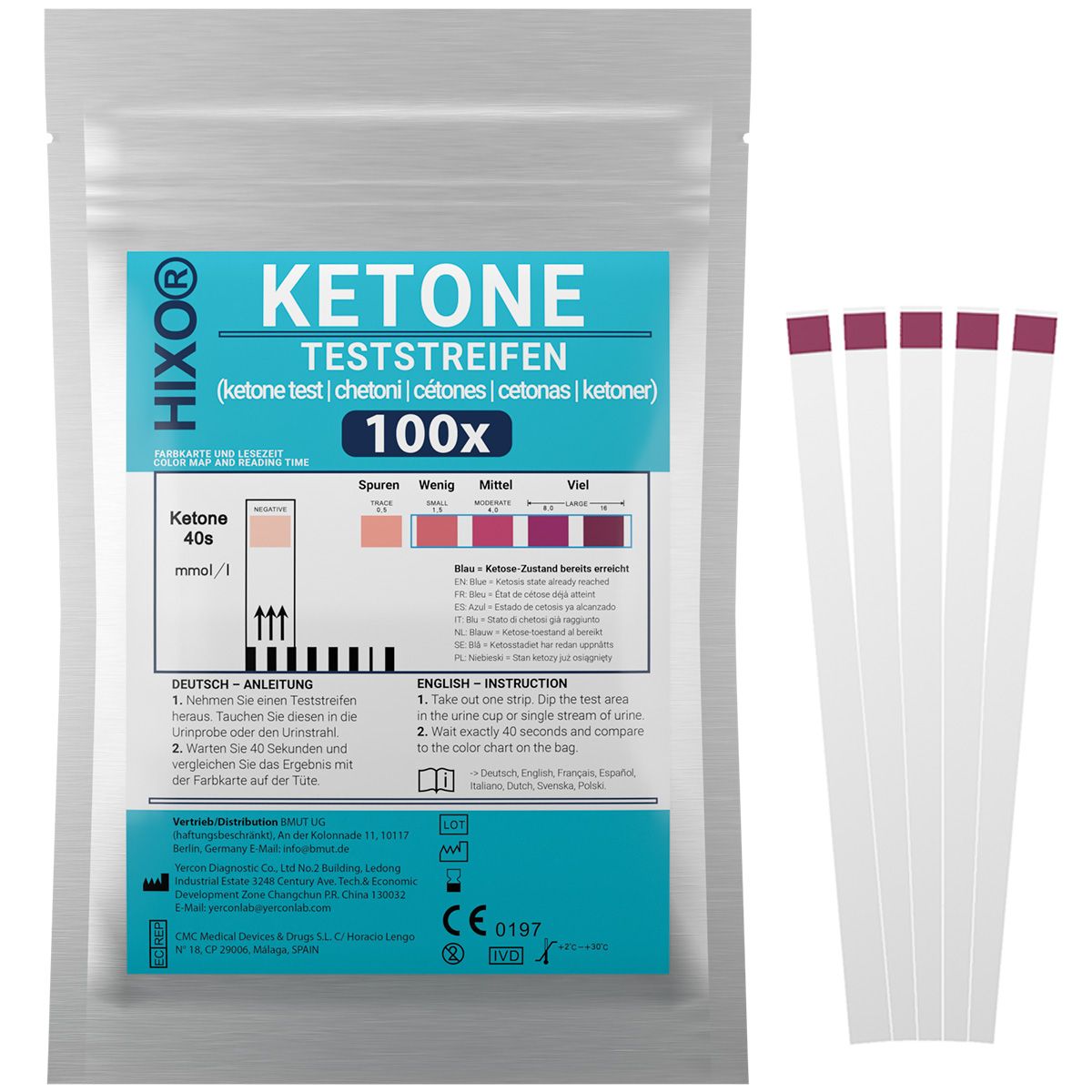 HIXO Strisce reattive chetosi urina