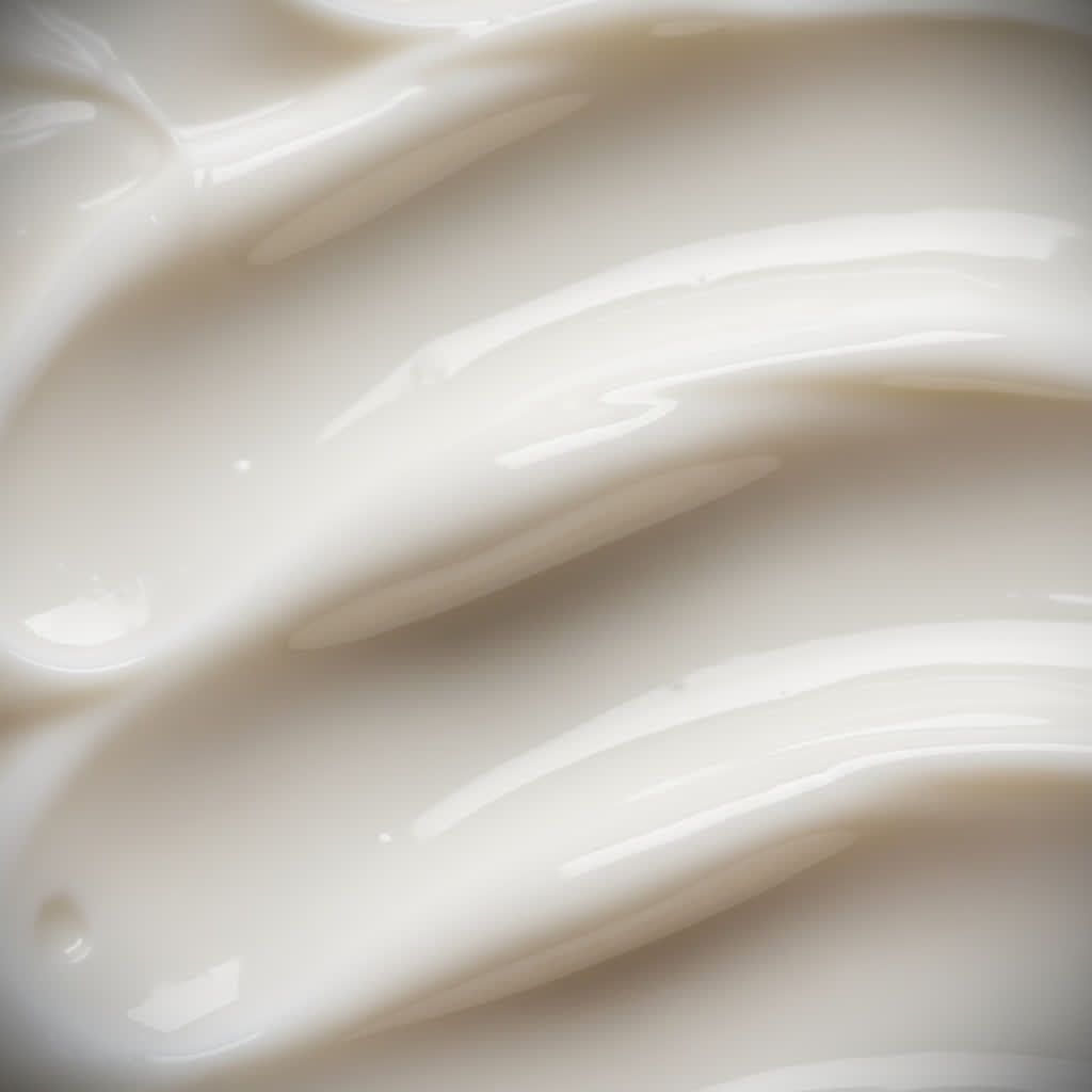 Primo piano di crema bianca e cremosa. Texture liscia e ondulata.