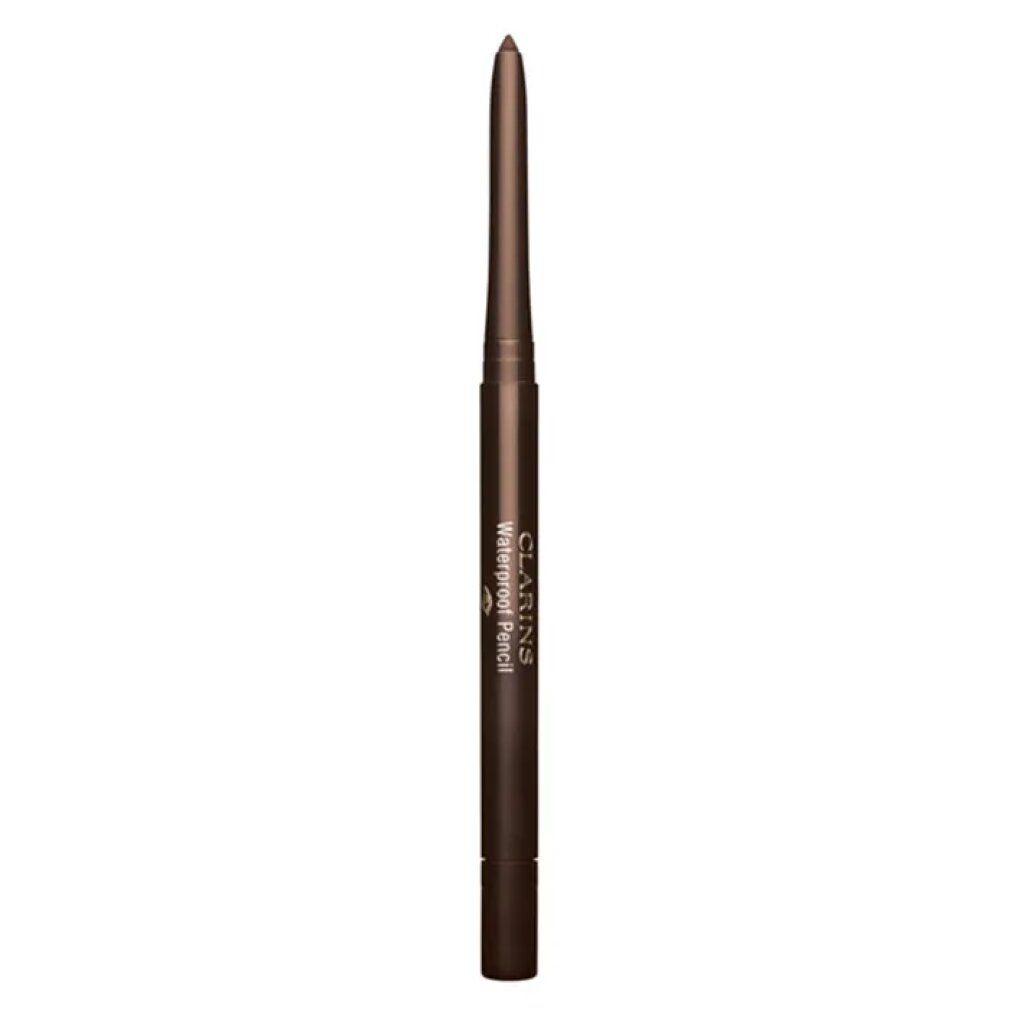 Matita occhi marrone scuro. Scritta: Clarins Waterproof Pencil.