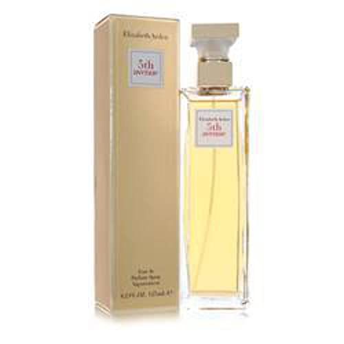Flacone e confezione. Confezione dorata con flacone. L'etichetta riporta "5th avenue".