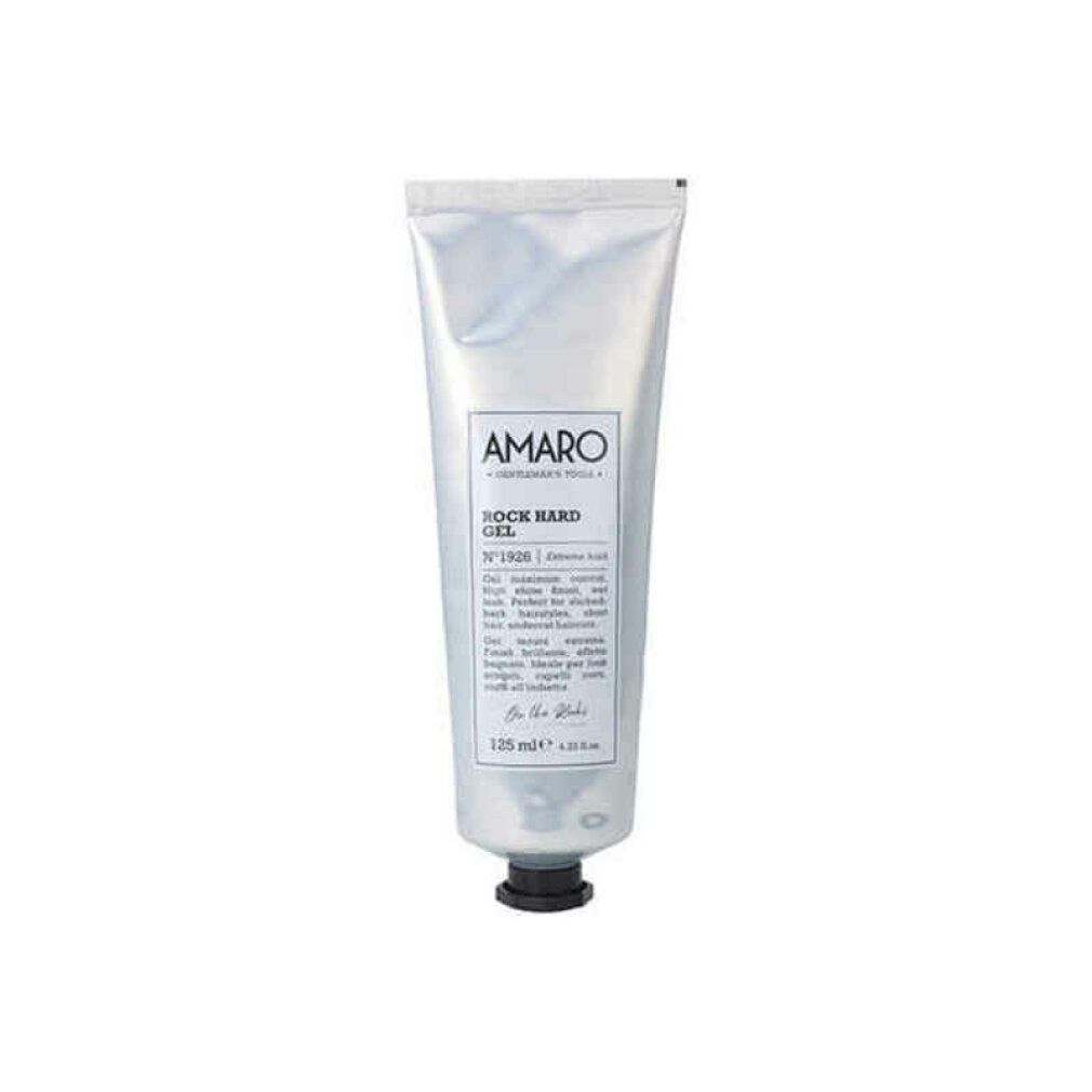 Tubo argentato con scritta AMARO ROCK HARD GEL, 125 ml.