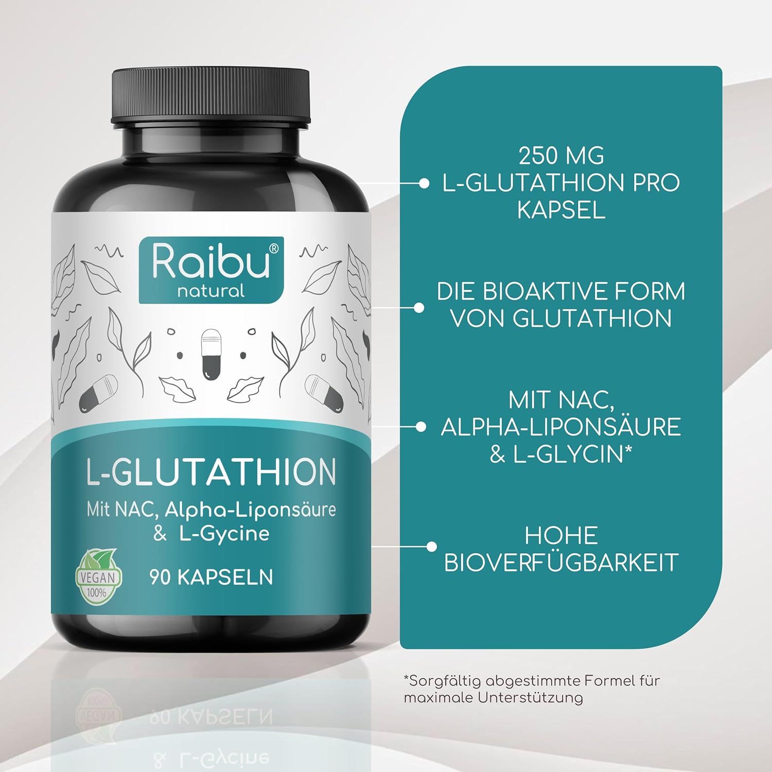 L-Glutatione Capsule Alto Dosaggio con NAC - RAIBU