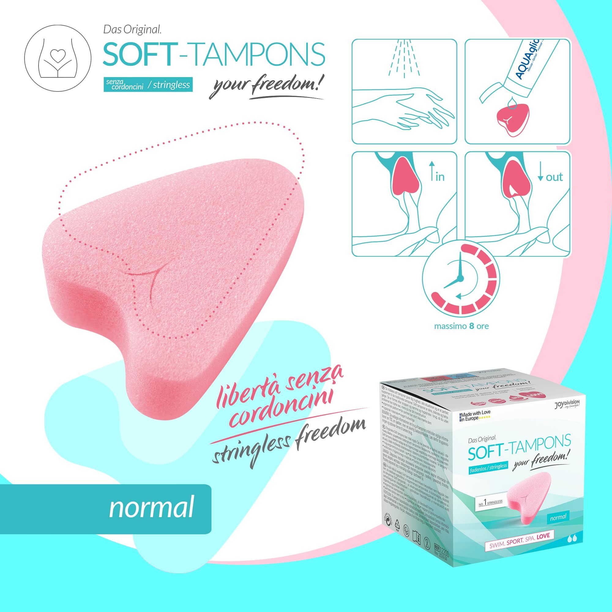 Confezione con due Soft Tampon Normal rosa, senza filo.