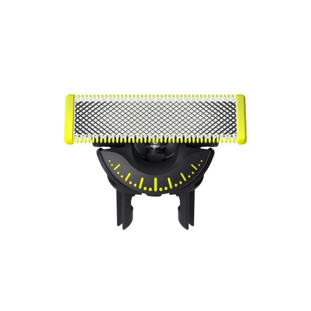 Confezione di lame. Philips OneBlade, 1 lama, 360 Blade. Confezione giallo-verde.