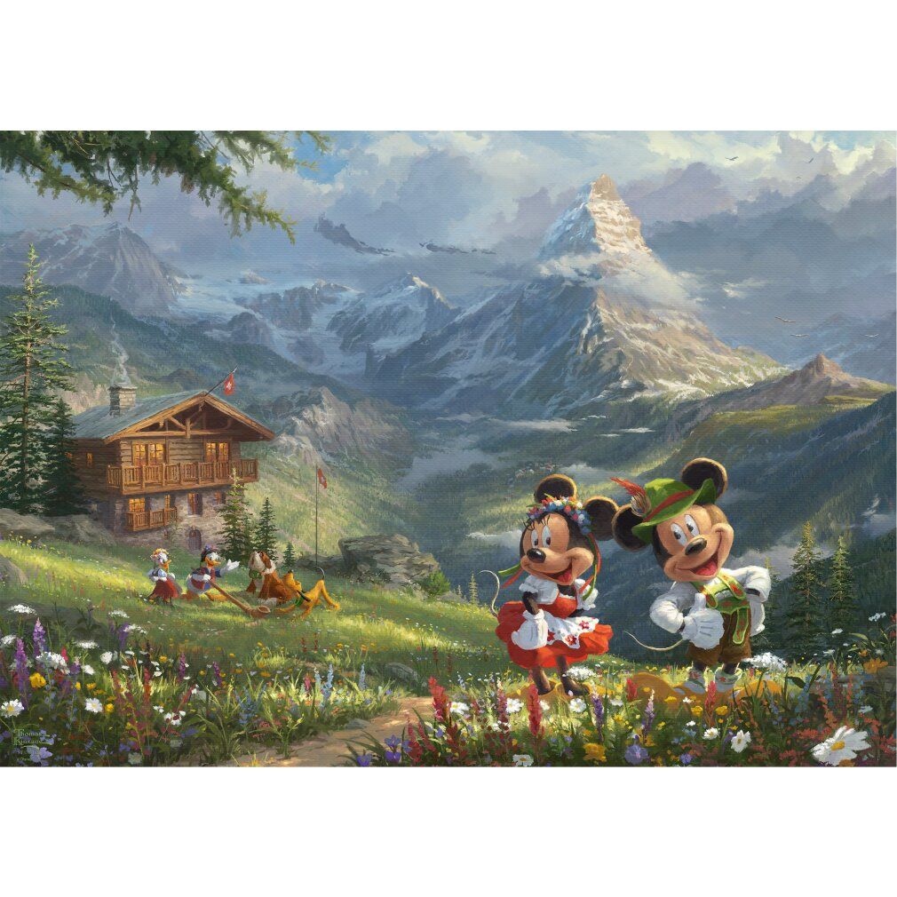 Studi Thomas Kinkade: Disney - Topolino e Minnie sulle Alpi (1000 pezzi)