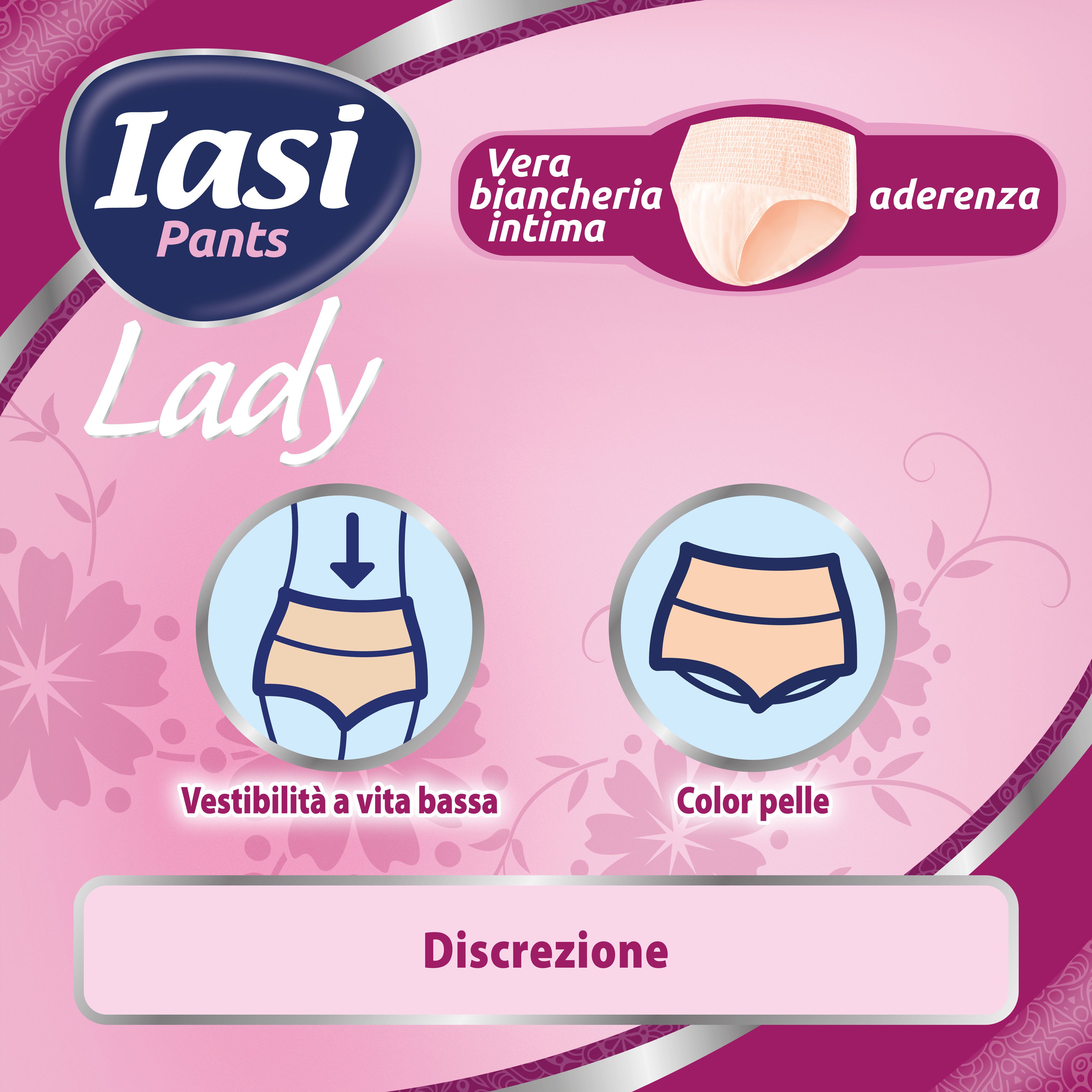 IASI Pants LADY, 48 Mutande Assorbenti Donna monouso, Assorbenza PLUS, Taglia S, 48 Unità