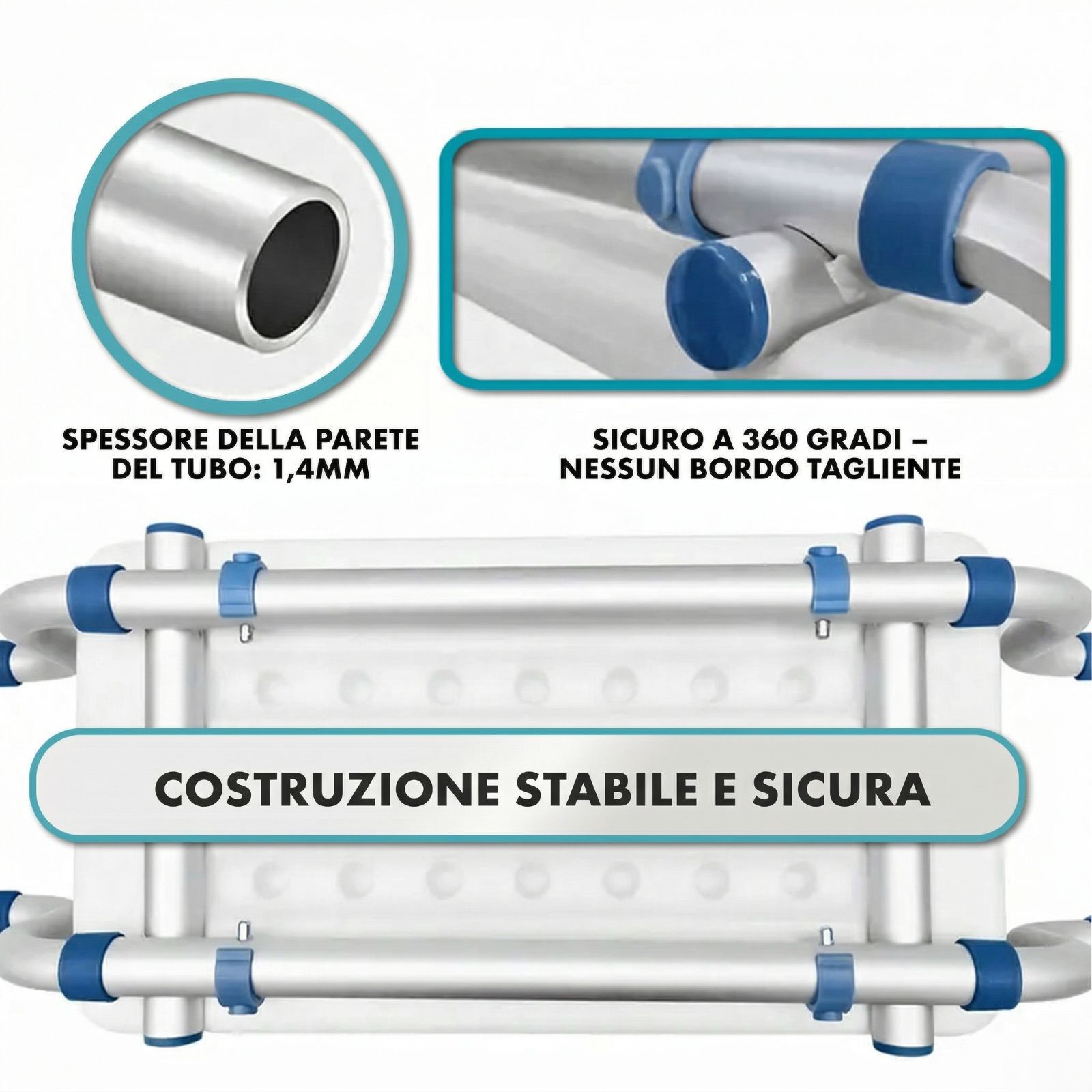 Sedile vasca con maniglie laterali. Illustrazioni mostrano l'uso. Per alzarsi facilmente.
