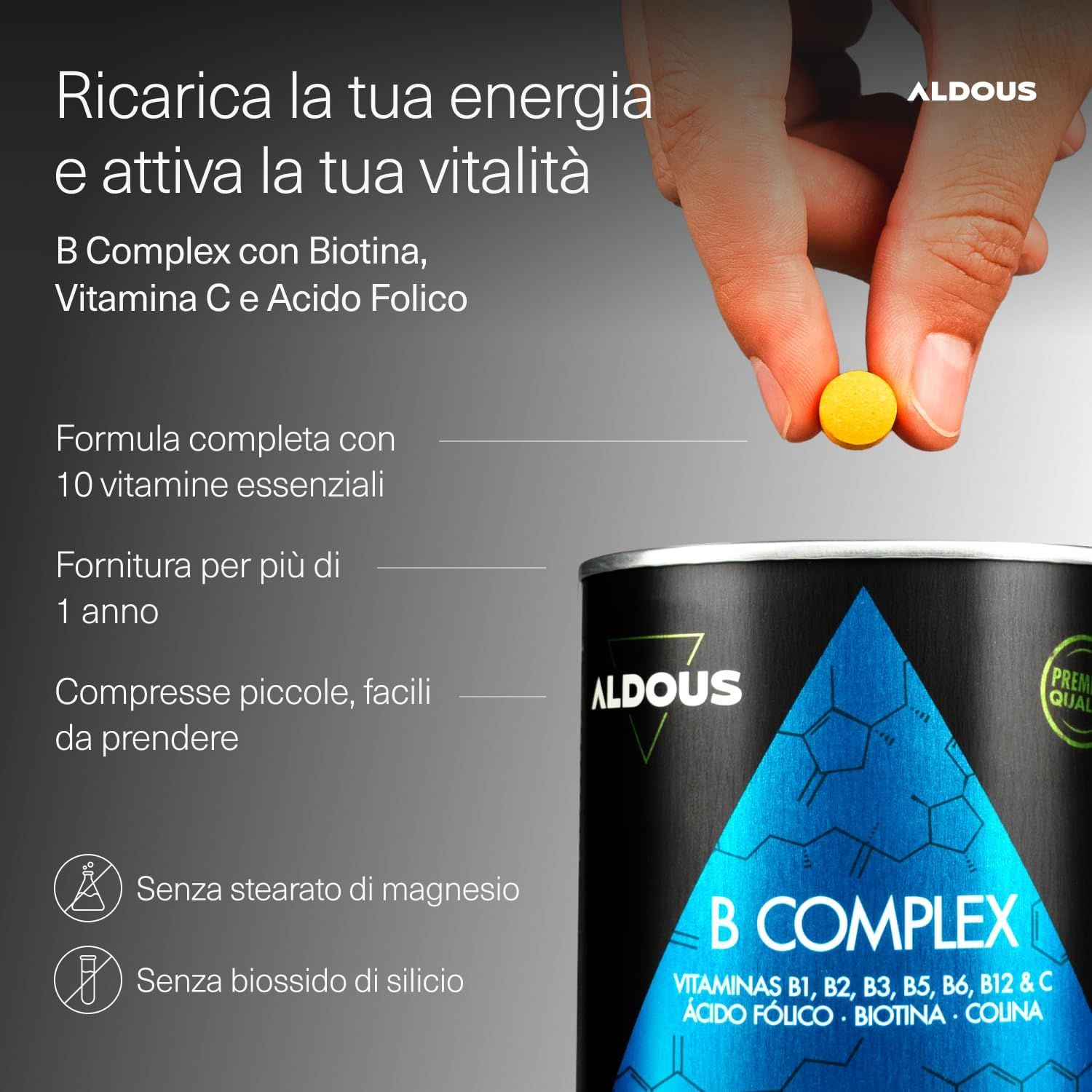 Aldous Compresse di Complesso di Vitamine B con Vitamina C