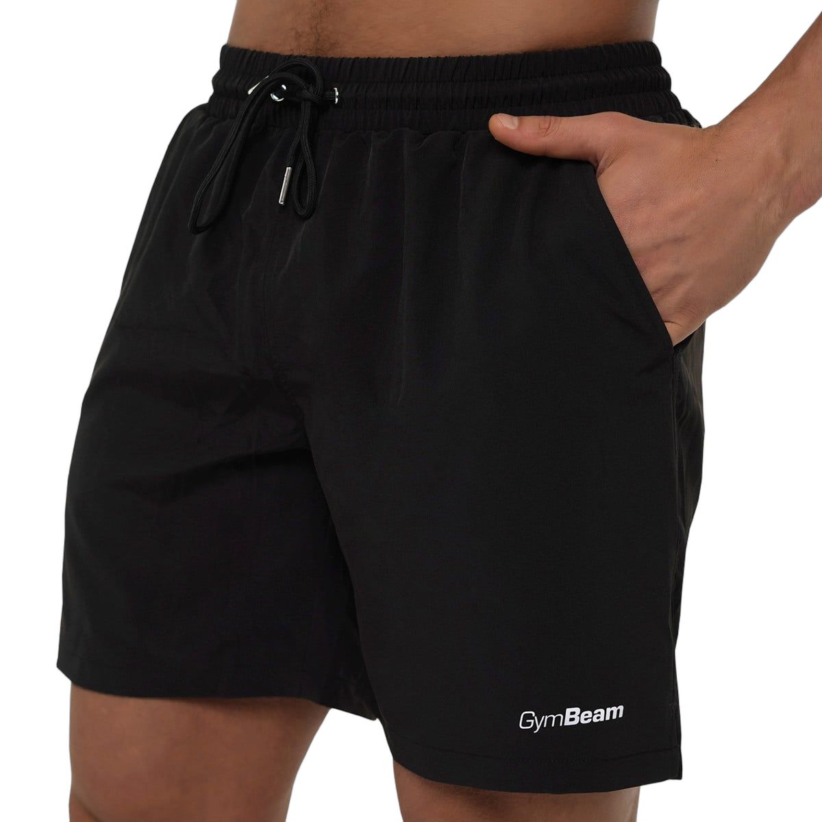 GymBeam Costume da bagno uomo con cordoncino e tasche Black