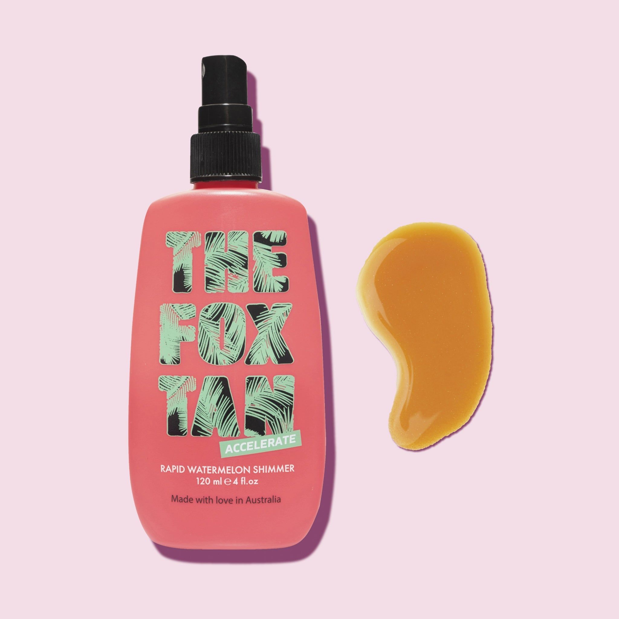 The Fox Tan Rapid Watermelon Shimmer, Spray Abbronzante Idratante, Glow Intenso, Viso e Corpo, 120ml