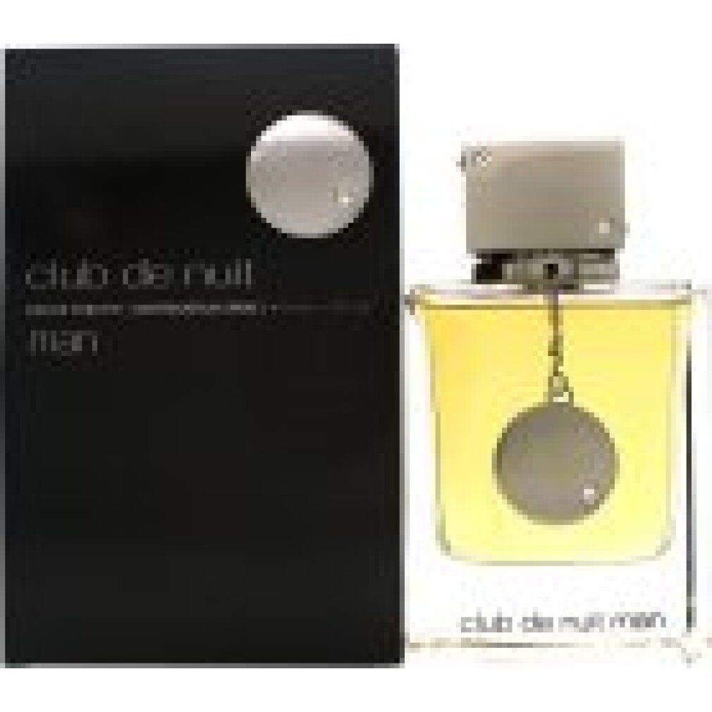 Spray Eau de Toilette con confezione nera. Flacone con tappo e ciondolo argentati. Testo: Club de Nuit Man.