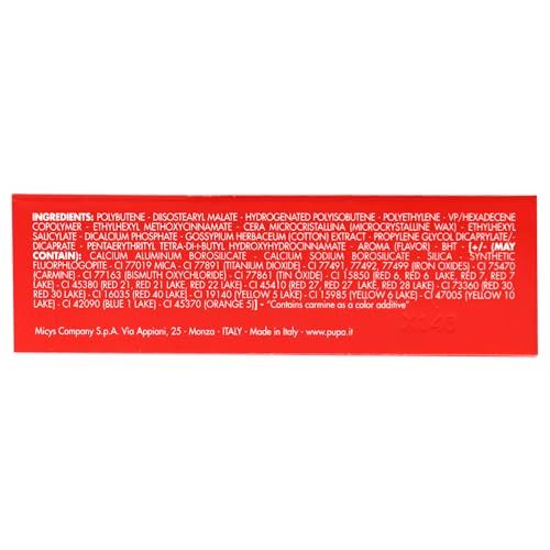 Confezione rossa con ingredienti e dettagli del produttore.