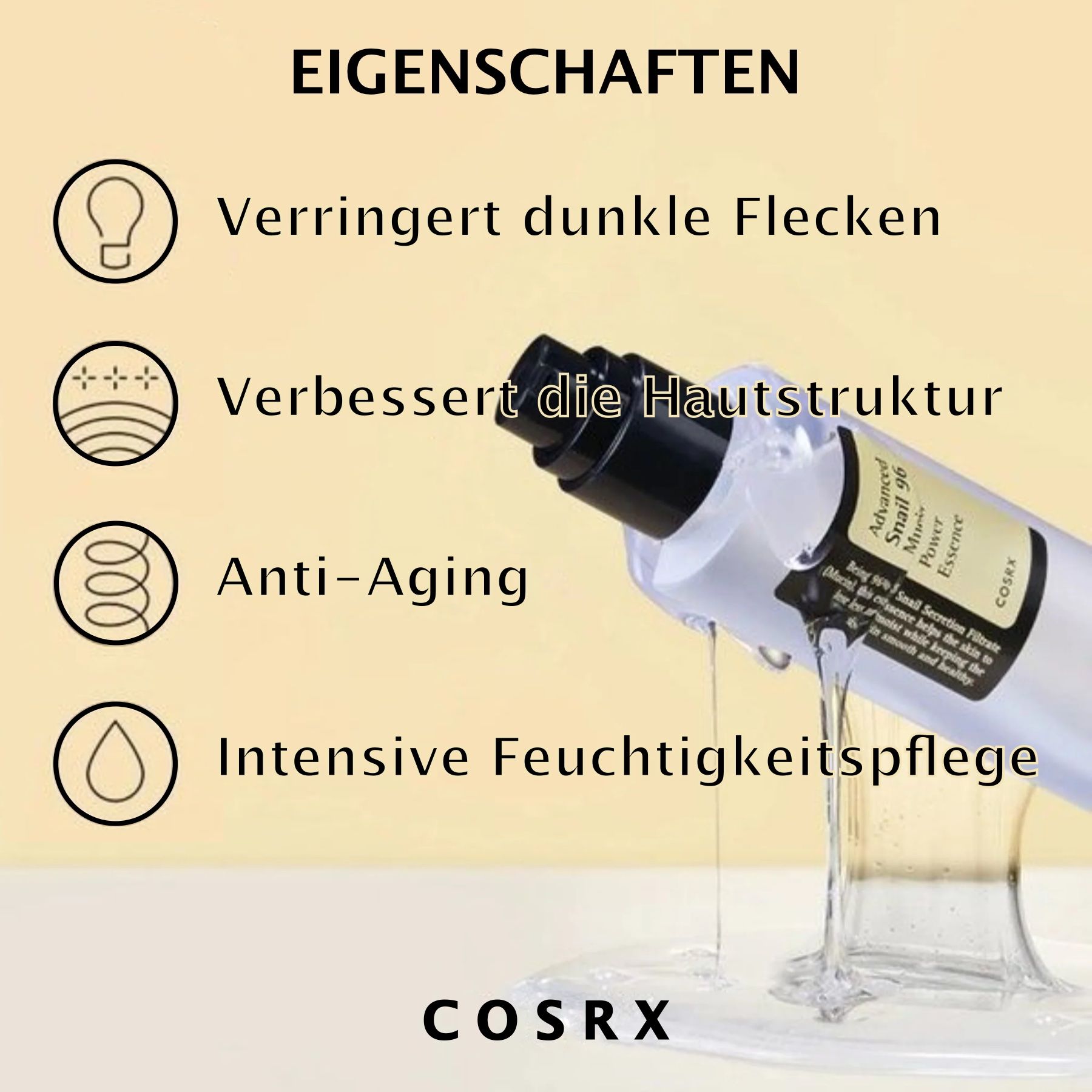 COSRX Advanced Essenza 96  Siero viso anti-età Bava di lumaca Hyaluron di mucina di lumaca