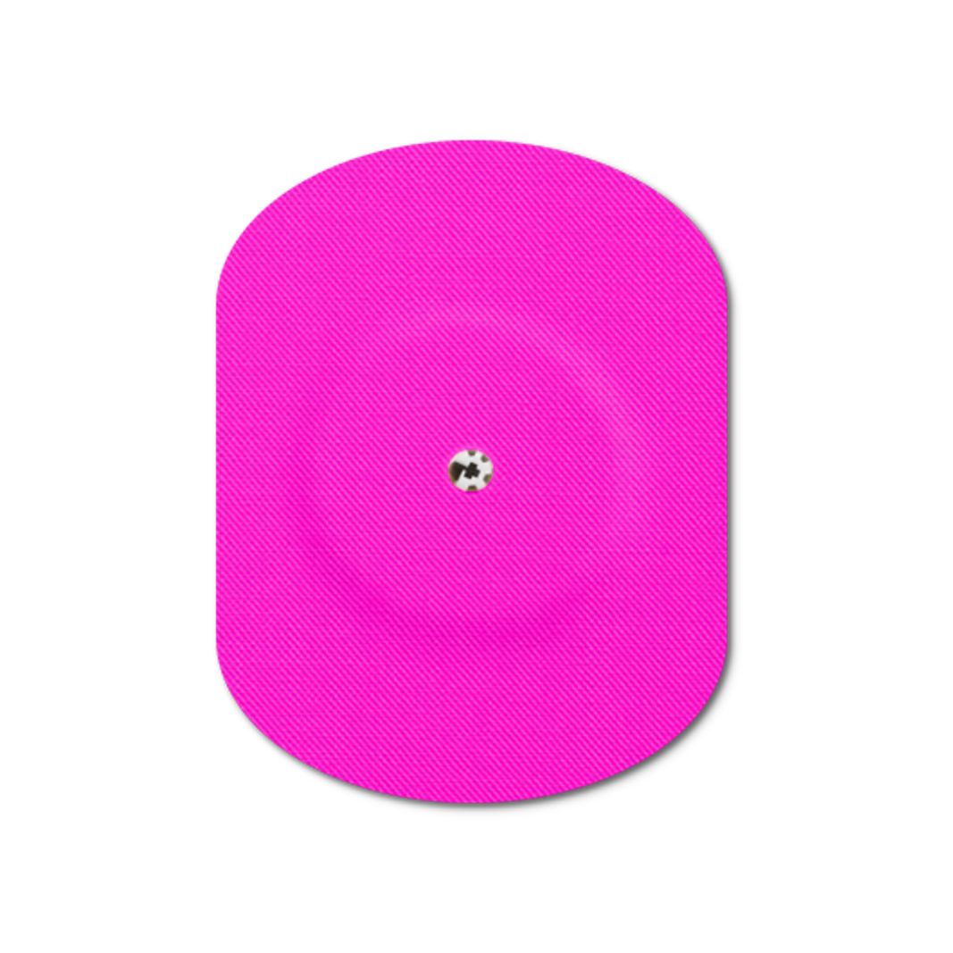 Cerotto rosa con foro di ventilazione e sensore al centro.