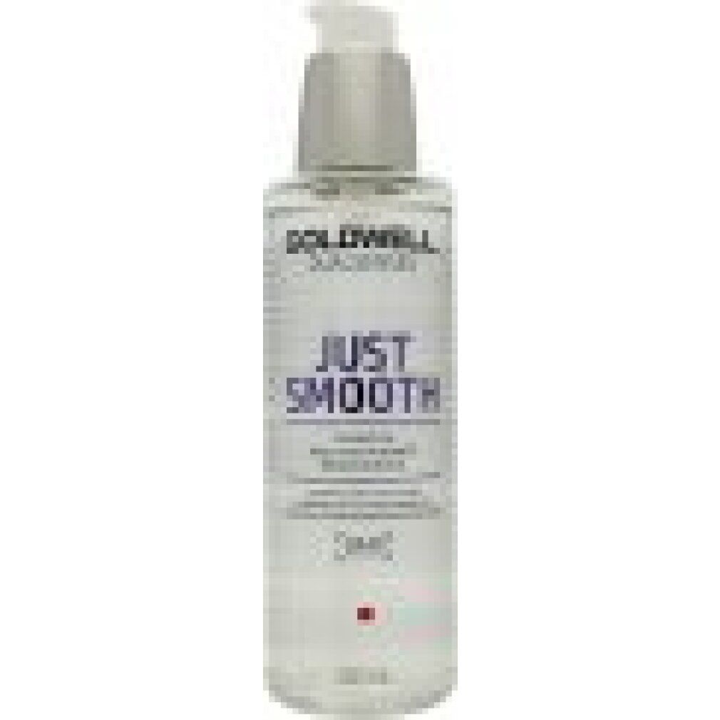 Goldwell Dualsenses Just Smooth Taming Oil. Flacone trasparente con dosatore. Nome del prodotto e marchio visibili.