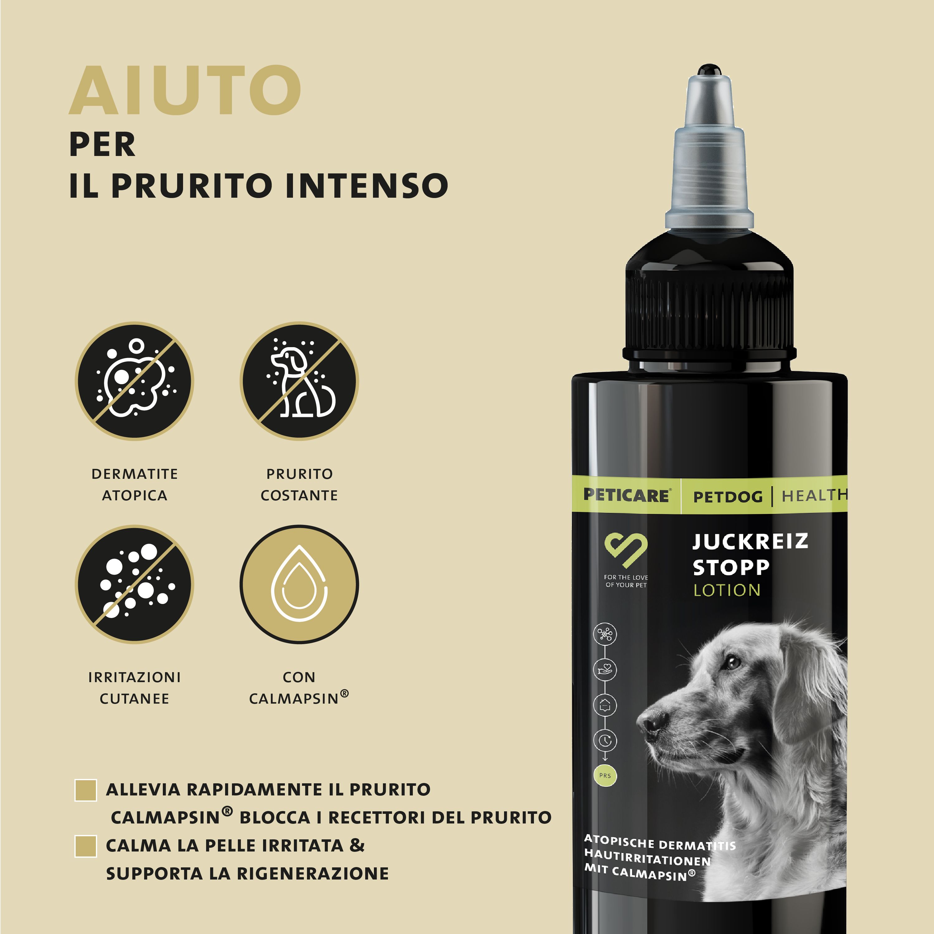 Peticare Lotion calmapsin prurito per cani e gatti