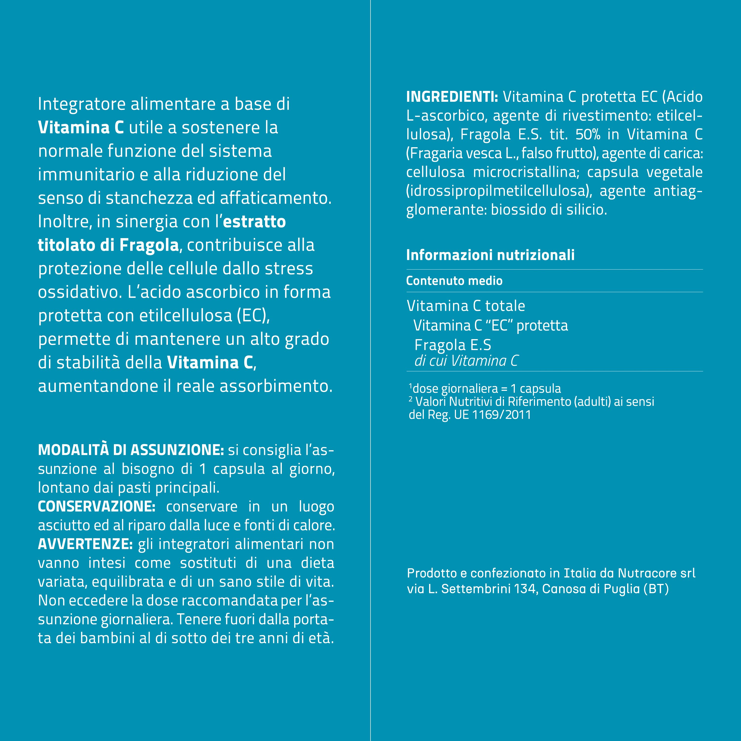 NURE C Plus 60 cps 600 mg | Integratore vitamina c protetta, integratore difese immunitarie