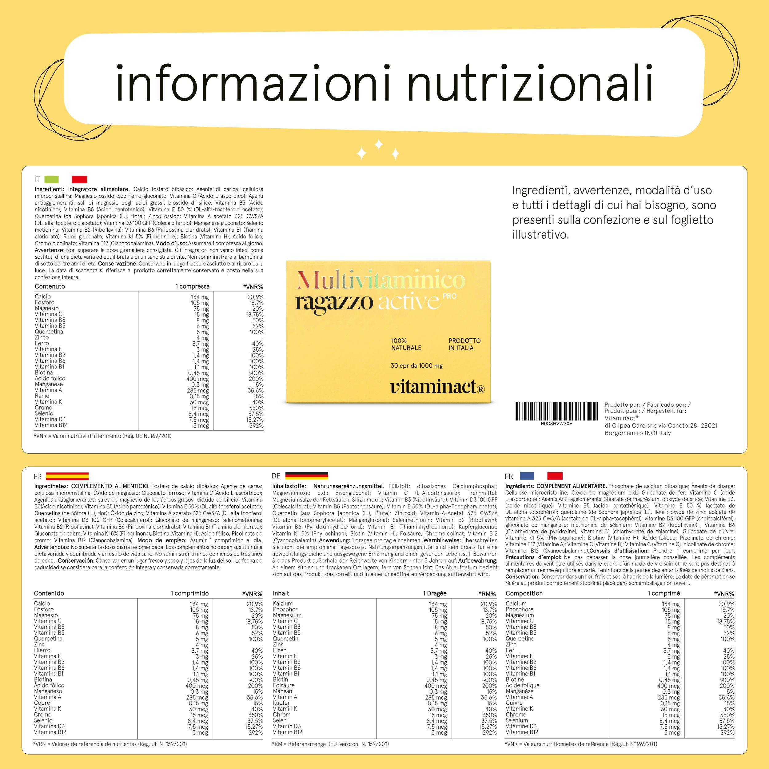 Vitaminact - Multivitaminico Ragazzo Active Pro