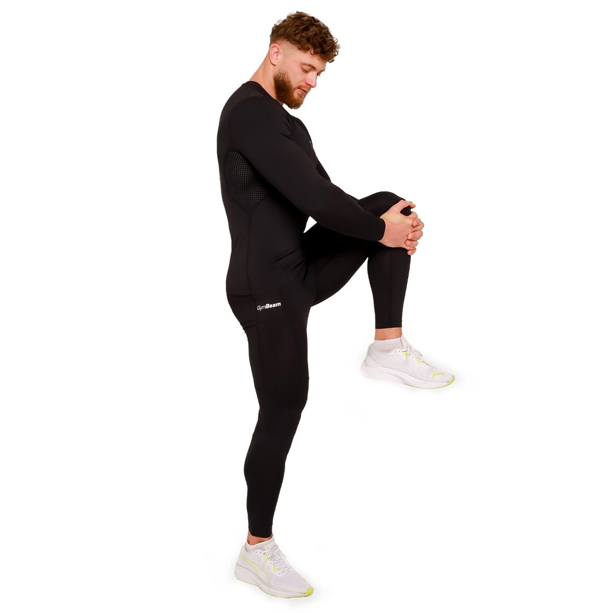 GymBeam Leggings uomo ad alta compressione con vestibilità slim Black