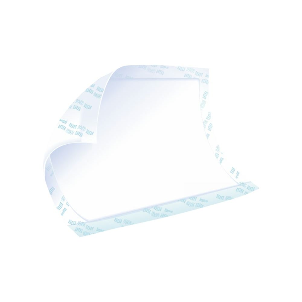 Singolo prodotto Seni Soft Super. Forma rettangolare con strisce adesive sui bordi. Superficie bianca.