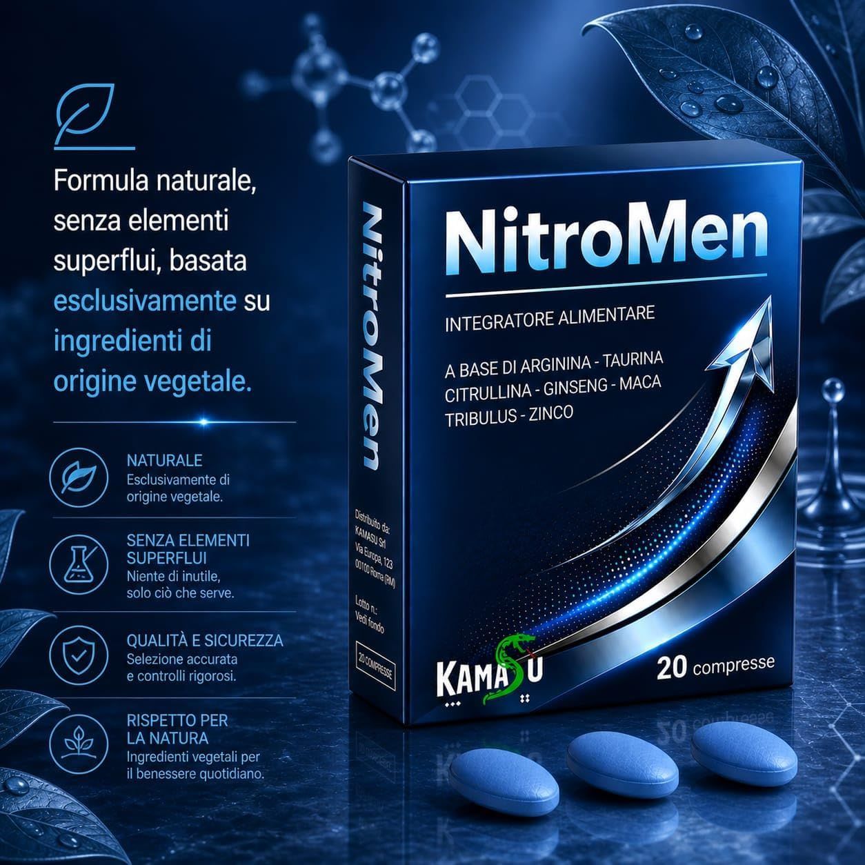 Integratore Uomo -Maca , Arginina, Citrullina,, Tribulus e Zinco energia sessuale uomo