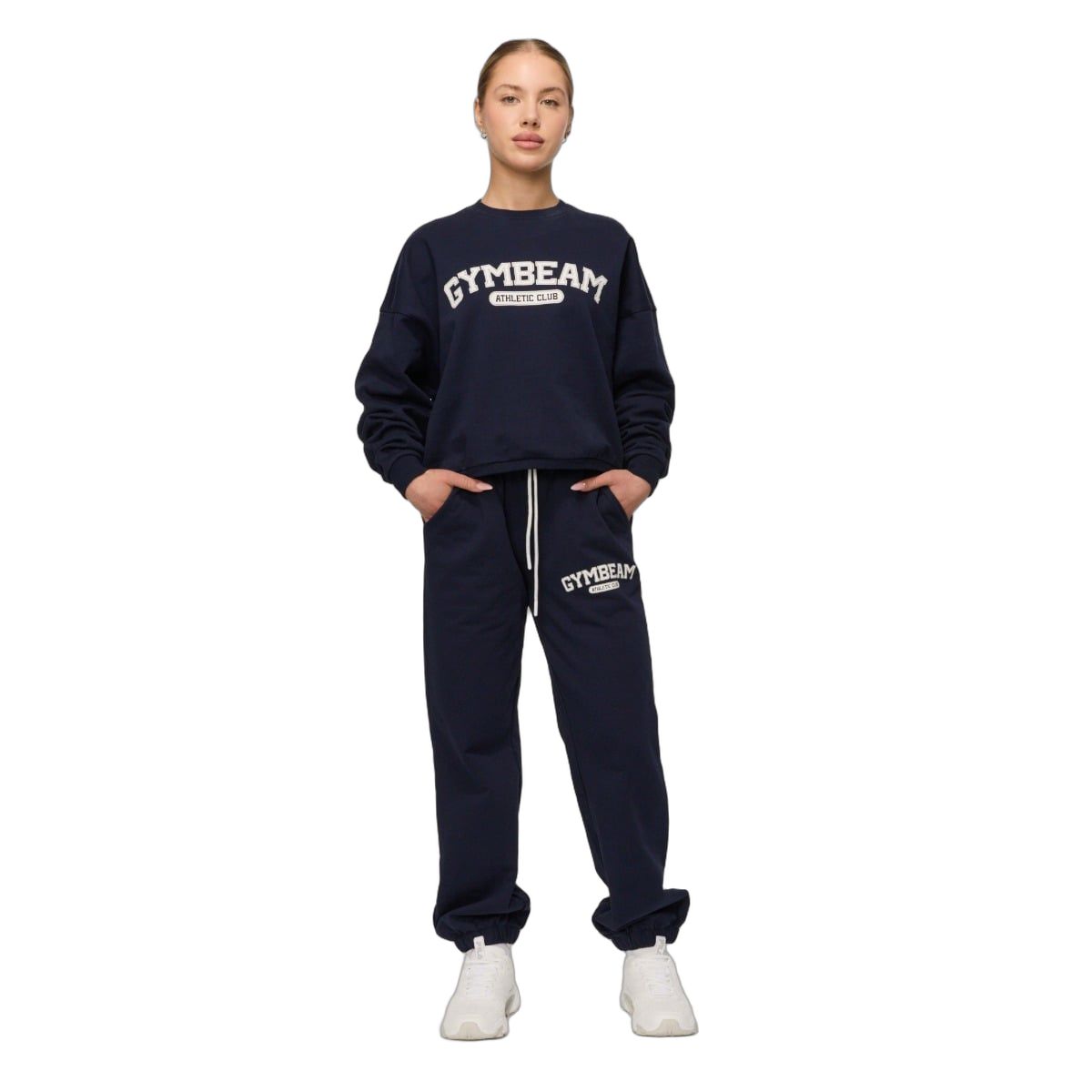 GymBeam Felpa donna Varsity blu regular senza cappuccio