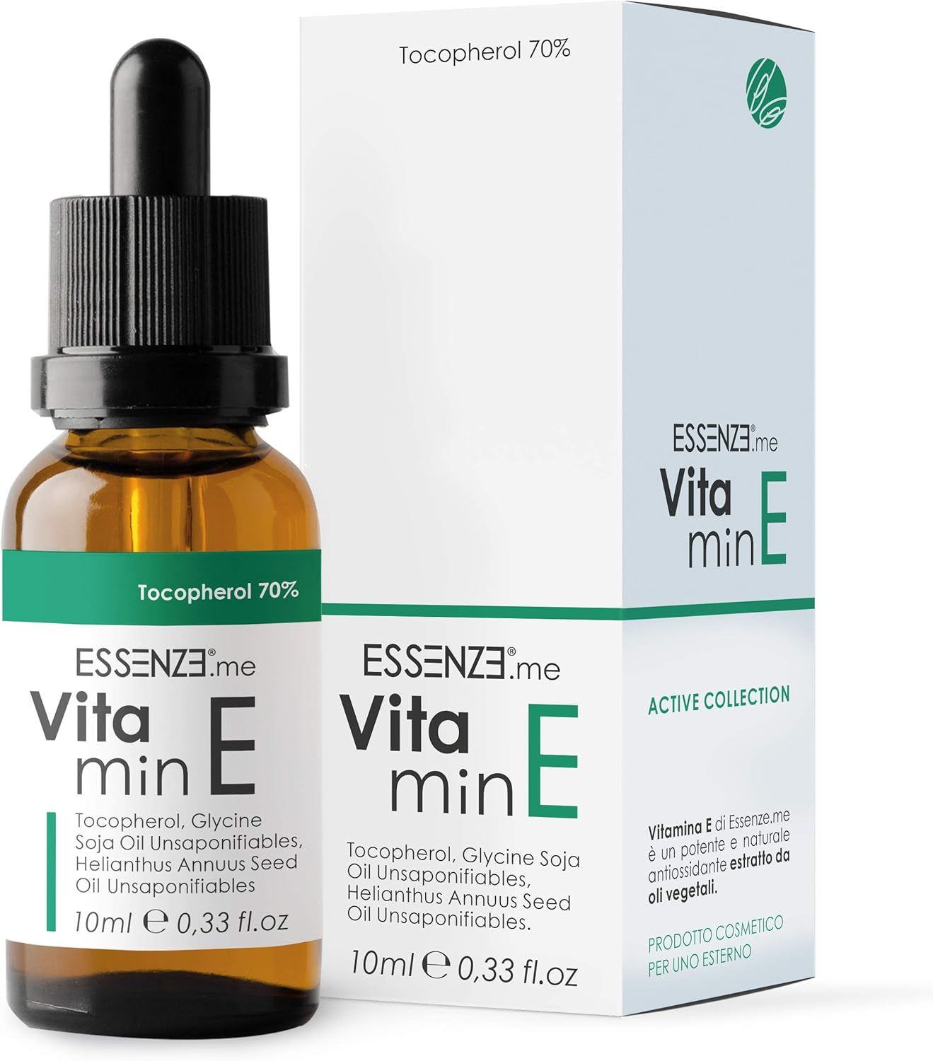 Essenze.me Vitamin E Olio di Vitamina E Tocoferolo 70% Booster Antiossidante per Sieri, Oli e Creme