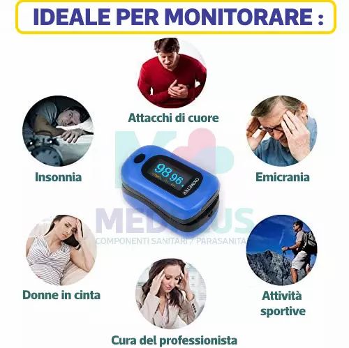 Saturimetro Pulsossimetro Portatile Con Display Misura Battito Cardiaco Ff