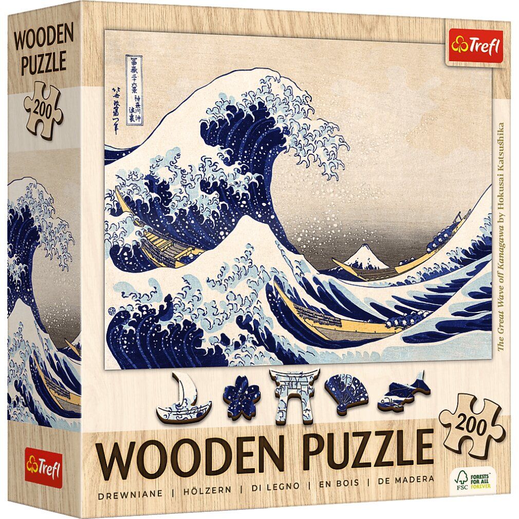 trefl Puzzle in legno Art: Hokusai - La grande onda di Kanagawa 200 pezzi